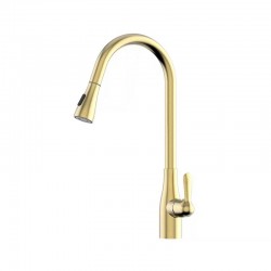 brushed gold pull out kitchen mixer tap